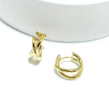 Gold Dipped X-shape Huggie Earring