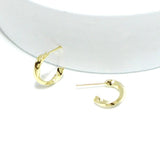 Gold Dipped Dainty Twisted Hoop Post Earring