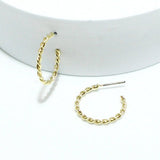 Gold Dipped Twisted Round Hoop Post Earring