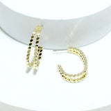 Gold Dipped Oval Shape Post Earring