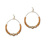 91763, BALL N WOOD BEAD ROUND EARRING