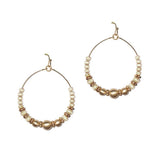 91763, BALL N WOOD BEAD ROUND EARRING