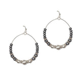 91763, BALL N WOOD BEAD ROUND EARRING