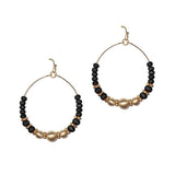 91763, BALL N WOOD BEAD ROUND EARRING