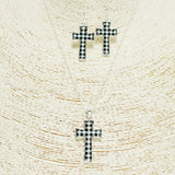 91791, BUFFALO PLAID CROSS PENDANT NECKLACE, RELIGIOUS