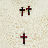 91791, BUFFALO PLAID CROSS PENDANT NECKLACE, RELIGIOUS