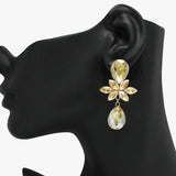 91800, TEARDROP ACCENT RHINESTONE EVENING EARRING, WEDDING, BRIDAL, PROM