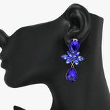 Teardrop Accent Rhinestone Evening Earring, Wedding, Bridal, Prom - view 6