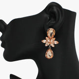 91800, TEARDROP ACCENT RHINESTONE EVENING EARRING, WEDDING, BRIDAL, PROM
