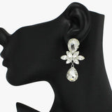91800, TEARDROP ACCENT RHINESTONE EVENING EARRING, WEDDING, BRIDAL, PROM