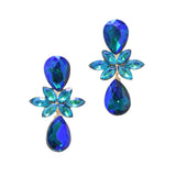 91800, TEARDROP ACCENT RHINESTONE EVENING EARRING, WEDDING, BRIDAL, PROM