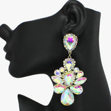 91801, MULTI RHINESTONE EVENING EARRING, WEDDING, BRIDAL, PROM