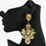 91801, MULTI RHINESTONE EVENING EARRING, WEDDING, BRIDAL, PROM