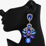 91801, MULTI RHINESTONE EVENING EARRING, WEDDING, BRIDAL, PROM