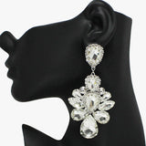 91801, MULTI RHINESTONE EVENING EARRING, WEDDING, BRIDAL, PROM