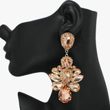 91801, MULTI RHINESTONE EVENING EARRING, WEDDING, BRIDAL, PROM