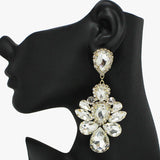 91801, MULTI RHINESTONE EVENING EARRING, WEDDING, BRIDAL, PROM
