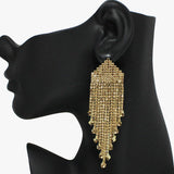 91802, PAVE RHINESTONE DROP EVENING EARRING, WEDDING, BRIDAL, PROM