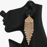 91802, PAVE RHINESTONE DROP EVENING EARRING, WEDDING, BRIDAL, PROM