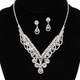 91804, ROUND ACCENT PAVE RHINESTONE NECKLACE, WEDDING, BRIDAL, PROM