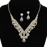 91804, ROUND ACCENT PAVE RHINESTONE NECKLACE, WEDDING, BRIDAL, PROM