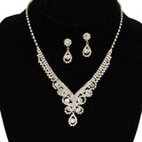 91805, ROUND ACCENT PAVE RHINESTONE NECKLACE, WEDDING, BRIDAL, PROM