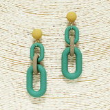 Rubber Coated Round Link Dangle Earring