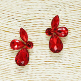 91856, TEARDROP & MARQUISE RHINESTONE EARRING, WEDDING, BRIDAL, PROM