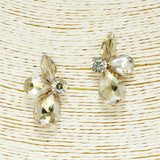 91856, TEARDROP & MARQUISE RHINESTONE EARRING, WEDDING, BRIDAL, PROM