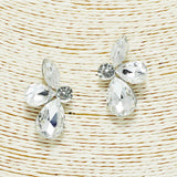 91856, TEARDROP & MARQUISE RHINESTONE EARRING, WEDDING, BRIDAL, PROM