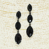 91858, MARQUISE ACCENT RHINESTONE DROP DANGLE EVENING EARRING, WEDDING, BRIDAL, PROM