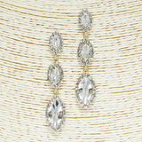 91858, MARQUISE ACCENT RHINESTONE DROP DANGLE EVENING EARRING, WEDDING, BRIDAL, PROM