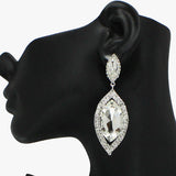 91880, MARQUISE ACCENT RHINESTONE EVENING EARRING, WEDDING, BRIDAL, PROM