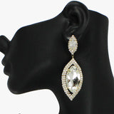 91880, MARQUISE ACCENT RHINESTONE EVENING EARRING, WEDDING, BRIDAL, PROM