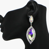 91880, MARQUISE ACCENT RHINESTONE EVENING EARRING, WEDDING, BRIDAL, PROM