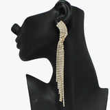 91882, PAVE RHINESTONE DROP EVENING EARRING, WEDDING, BRIDAL, PROM