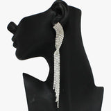 91882, PAVE RHINESTONE DROP EVENING EARRING, WEDDING, BRIDAL, PROM