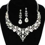 91883, TEARDROP ACCENT RHINESTONE EVENING NECKLACE SET, WEDDING, BRIDAL, PROM