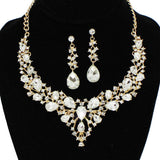 91883, TEARDROP ACCENT RHINESTONE EVENING NECKLACE SET, WEDDING, BRIDAL, PROM