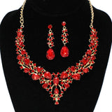91883, TEARDROP ACCENT RHINESTONE EVENING NECKLACE SET, WEDDING, BRIDAL, PROM