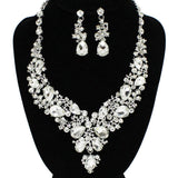 91884, MULTI RHINESTONE EVENING NECKLACE SET, WEDDING, BRIDAL, PROM