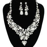 91884, MULTI RHINESTONE EVENING NECKLACE SET, WEDDING, BRIDAL, PROM