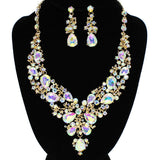 91884, MULTI RHINESTONE EVENING NECKLACE SET, WEDDING, BRIDAL, PROM