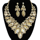 91885, MARQUISE ACCENT RHINESTONE EVENING NECKLACE SET