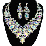 91885, MARQUISE ACCENT RHINESTONE EVENING NECKLACE SET