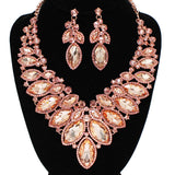 91885, MARQUISE ACCENT RHINESTONE EVENING NECKLACE SET