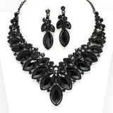 91885, MARQUISE ACCENT RHINESTONE EVENING NECKLACE SET