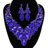 91885, MARQUISE ACCENT RHINESTONE EVENING NECKLACE SET