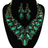 91885, MARQUISE ACCENT RHINESTONE EVENING NECKLACE SET