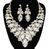 91885, MARQUISE ACCENT RHINESTONE EVENING NECKLACE SET